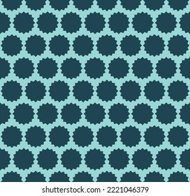 Simple seamless pattern design with blue dark and light colors with geometric stars 