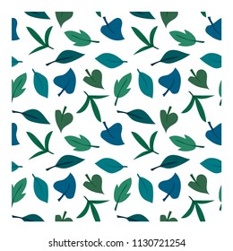 simple seamless pattern design with colorful leaf element