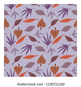 simple seamless pattern design with colorful leaf element