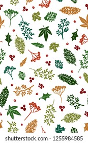 simple seamless pattern design vector with leaf shape element