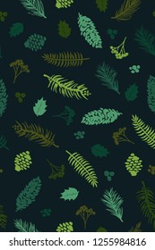 simple seamless pattern design vector with leaf shape element