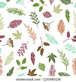 simple seamless pattern design vector with leaf shape element