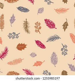 simple seamless pattern design vector with leaf shape element