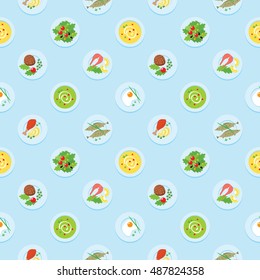 Simple seamless pattern with dishes