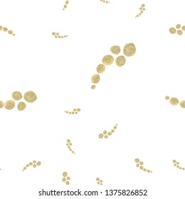 Simple Seamless Pattern with figures Gold color. For design, textile, pattern fills, box, posters, cards, web page background etc. Pattern under the mask. Vector.