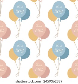 A simple seamless seamless pattern in a flat style. Balloons. For decoration of children's room, textiles, wrapping paper, wallpaper. Vector.