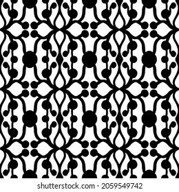 simple seamless pattern with folk style ornaments on a white background, vector seamless pattern