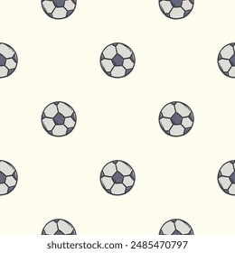 Patrón simple sin costuras con la pelota de fútbol. Fondo repetitivo para el diseño de una sala de deportes, estadio. Diseño para Anuncio, letrero, póster