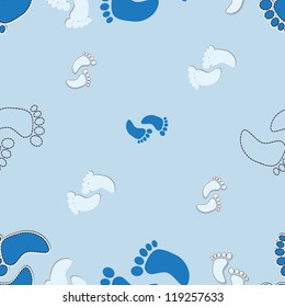 Simple seamless pattern with footprint/Vector illustration