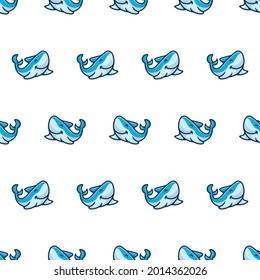 Simple seamless pattern of fun cute sharks with cartoon style illustration background template vector