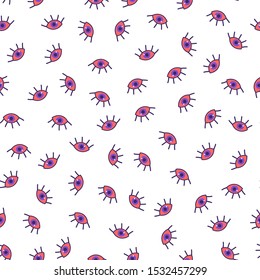 Simple seamless pattern with girl eye isolated on white background