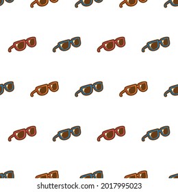 Simple seamless pattern of glasses cartoon style illustration background template vector