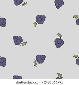 Simple seamless pattern with grapes. Endless background. Fruit illustration. Healthy eating and vegetarianism concept