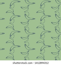 Simple seamless pattern with hand drawn flying boomerangs. Soft abstract retro design for textile, wrapping paper, prints, fabric, wallpaper, web etc.