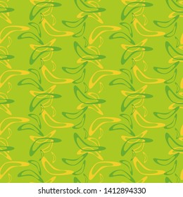 Simple seamless pattern with hand drawn flying boomerangs. Soft abstract retro design for textile, wrapping paper, prints, fabric, wallpaper, web etc.