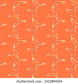 Simple seamless pattern with hand drawn flying boomerangs. Soft abstract retro design for textile, wrapping paper, prints, fabric, wallpaper, web etc.
