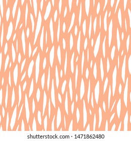 Simple seamless pattern with hand drawn dashes and lines. Abstract brush stripes texture. Vector illustration