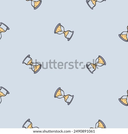 Simple seamless pattern with hourglass icon. Hand drawn signs and symbols of time. Vector editable background for decoration, design, banner