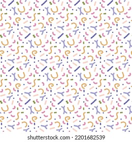 Simple Seamless pattern with human microbiome flora. Bifidobacterium, lactobacillus, lactococcus. Medicine, dietary supplements for gastrointestinal health. Vector probiotics illustration.
