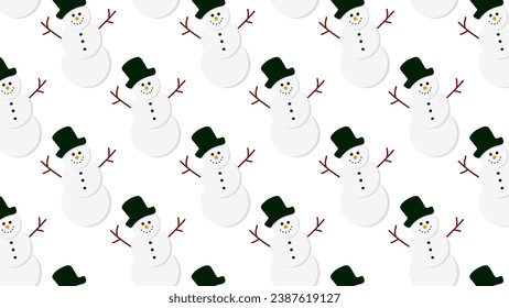Simple seamless pattern with the image of a snowman. Vector illustration