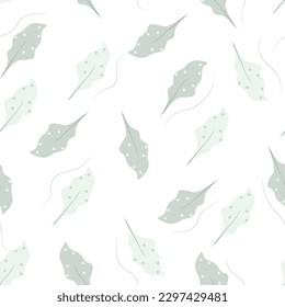 simple seamless pattern of leaves with pastel colour