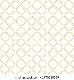 Simple seamless pattern made with lines, X cross geometric pattern, shapes with orange color, white background