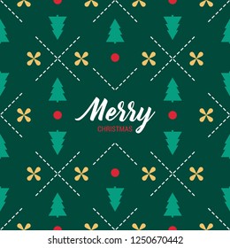 Simple seamless pattern with Merry Christmas sign. Minimalistic vector background for invitation, textile design, wallpapers and wrapping paper.