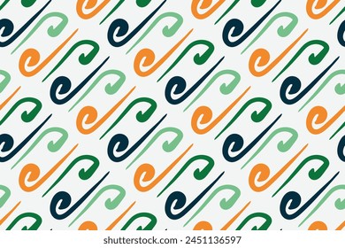 Simple seamless pattern. Multicolored lines on a white background. Ornament with imitation of embroidery. Vector illustration.