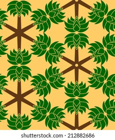 Simple seamless pattern with palm trees. Vector illustration.