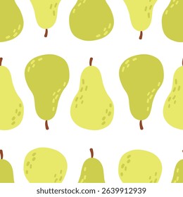 Simple seamless pattern with pears. Vector design for greeting card and invitation for seasonal summer vacation