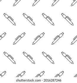Simple seamless pattern of pen black line art cartoon style illustration background template vector