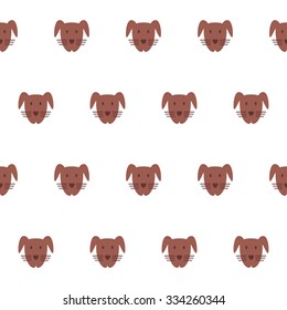 Simple seamless pattern with the pet.  Dog. Vector.
