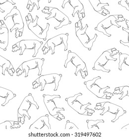 Simple seamless pattern pigs. Pigs background. Vector illustration