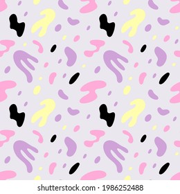 Einfaches nahtloses Muster. Rosa und violette Pastellfarben, abstrakte handgezeichnete organische Formen. skandinavische kindliche minimale geometrische Sammlung. Dekortextilien, Tapete-Tapete-Vektorgrafik