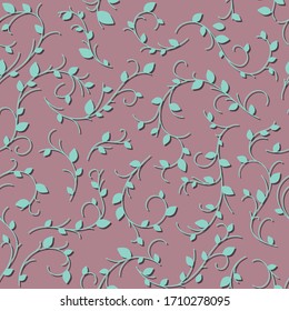 simple seamless pattern with plants, plants in delicate flowers. For fabric, packing paper, background. children design.