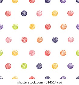 Simple seamless pattern with polka dots. Seamless pattern can be used for wallpapers, pattern fills, web page backgrounds, background textures.