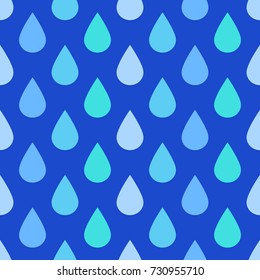Simple seamless pattern with raindrops. Good for textile fabric design, wrapping paper and website wallpapers. Vector illustration.