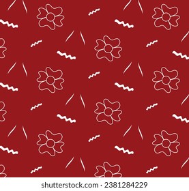 simple seamless pattern with red background. vector minimal illustration. wrapping paper pattern. 