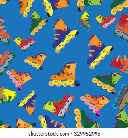 Simple seamless pattern - roller skates. Vector illustration
