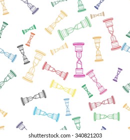 Simple seamless pattern Sandglass. Sandglass background. Vector illustration.