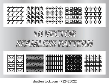 simple seamless pattern. set 10 in 1.