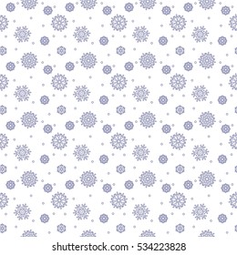 Simple seamless pattern with snowflakes.