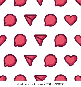 Simple seamless pattern of social media icon cartoon style illustration background template vector