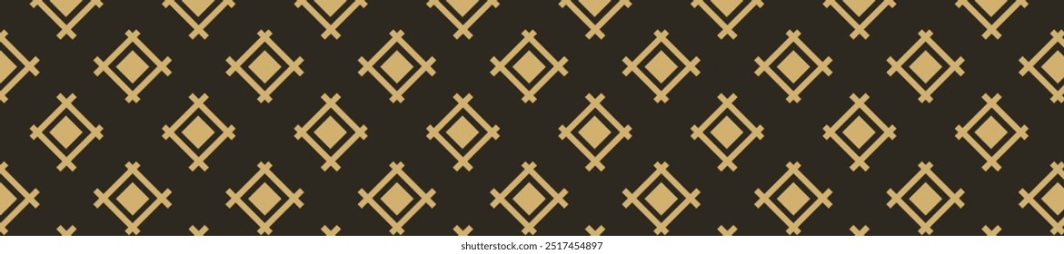 simple seamless pattern square gold dark background wallpaper, tribal aztec textile embroidery