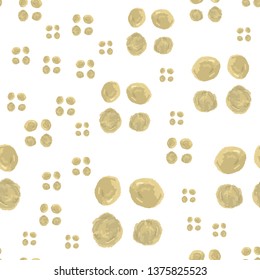 Simple Seamless Pattern with squares Gold color. For design, textile, pattern fills, box, posters, cards, web page background etc. Pattern under the mask. Vector.