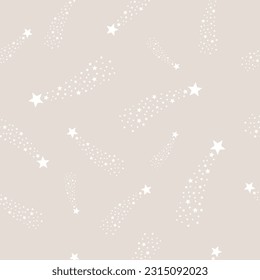 Sencillo patrón impecable con estrellas y constelación. Fondo digital, papel pintado, envoltura de regalo, textil de estilo sencillo.