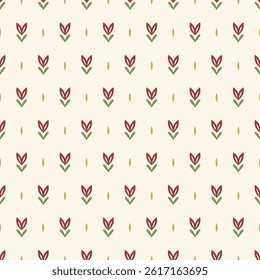 Simple seamless pattern with stylized flowers. Cute background for nursery, textiles, wallpapers, craft projects