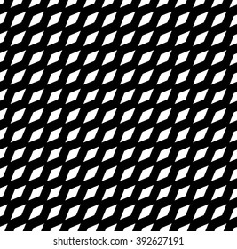 Simple seamless pattern with tilted rhombus shapes. Minimal monochrome repeatable pattern.