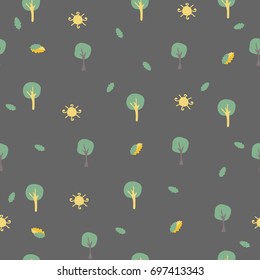 Simple Seamless Pattern with Trees. Fores/Woods