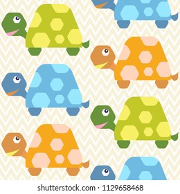 Simple seamless pattern with turtles in the desert. For the press on covers, tickets, wallpaper, shirts